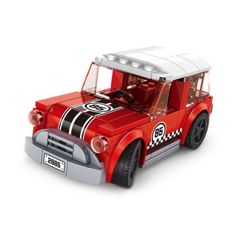 WANGE 2885 non  BMW MINI MÀU ĐỎ bộ đồ chơi xếp lắp ráp ghép mô hình Speed Champions Racing Cars SUPER CHAMPIONS Đua Xe Công Thức 115 khối