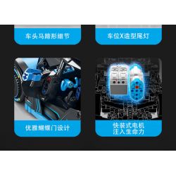 SEMBO WEKKI VIGGI 715000 non  TÍCH LŨY CRAZY BIAO BUGATTI X TORNADO tỷ lệ 1:14 bộ đồ chơi xếp lắp ráp ghép mô hình  BUGATTI BOLIDE Kỹ Thuật Công Nghệ Cao Mô Hình Phương Tiện 1499 khối