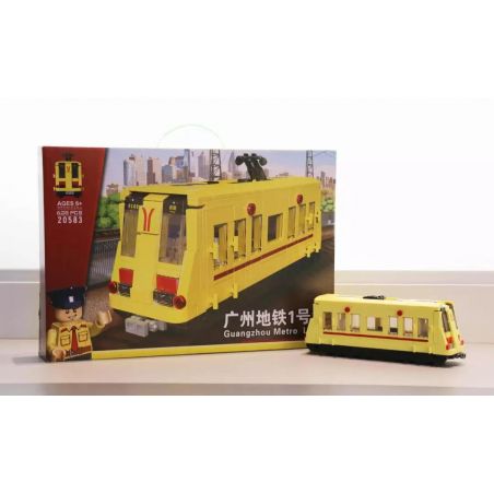 GUANGZHOU METRO 20583 non  TUYẾN TÀU ĐIỆN NGẦM QUẢNG CHÂU 1 bộ đồ chơi xếp lắp ráp ghép mô hình Trains Tàu Hỏa 628 khối