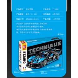 SEMBO WEKKI VIGGI 715000 non  TÍCH LŨY CRAZY BIAO BUGATTI X TORNADO tỷ lệ 1:14 bộ đồ chơi xếp lắp ráp ghép mô hình  BUGATTI BOLIDE Kỹ Thuật Công Nghệ Cao Mô Hình Phương Tiện 1499 khối