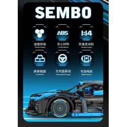 SEMBO WEKKI VIGGI 715000 non  TÍCH LŨY CRAZY BIAO BUGATTI X TORNADO tỷ lệ 1:14 bộ đồ chơi xếp lắp ráp ghép mô hình  BUGATTI BOLIDE Kỹ Thuật Công Nghệ Cao Mô Hình Phương Tiện 1499 khối