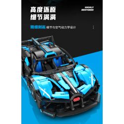 SEMBO WEKKI VIGGI 715000 non  TÍCH LŨY CRAZY BIAO BUGATTI X TORNADO tỷ lệ 1:14 bộ đồ chơi xếp lắp ráp ghép mô hình  BUGATTI BOLIDE Kỹ Thuật Công Nghệ Cao Mô Hình Phương Tiện 1499 khối