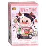 LOZ 8134 non  SỮA LO MÂM XÔI bộ đồ chơi xếp lắp ráp ghép mô hình STRAWBERRY PIGGY 1060 khối