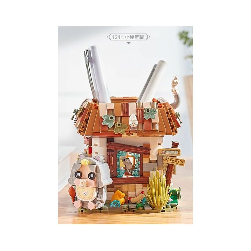 LOZ 1241 non  CHỦ BÚT COTTAGE bộ đồ chơi xếp lắp ráp ghép mô hình PEN HOLDER