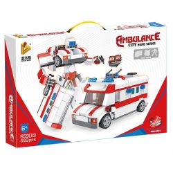 PanlosBrick 659013 Panlos Brick 659013 non  XE CỨU THƯƠNG bộ đồ chơi xếp lắp ráp ghép mô hình AMBULANCE 562 khối