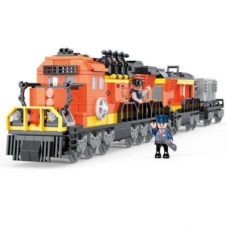 COGO 4203 non  ĐƯỜNG SẮT BURLINGTON BẮC SANTA FE TÀU CHỞ HÀNG BNSF bộ đồ chơi xếp lắp ráp ghép mô hình Trains Tàu Hỏa 635 khối