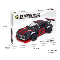 B BRAND K071-1 071-1 non  RS RACING. bộ đồ chơi xếp lắp ráp ghép mô hình Speed Champions Racing Cars Đua Xe Công Thức 210 khối