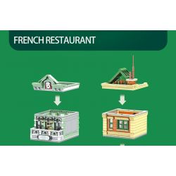 MouldKing 16023 Mould King 16023 non  NHÀ HÀNG PHÁP bộ đồ chơi xếp lắp ráp ghép mô hình Modular Buildings FRENCH RESTAURANT Mô Hình Nhà Cửa 3096 khối