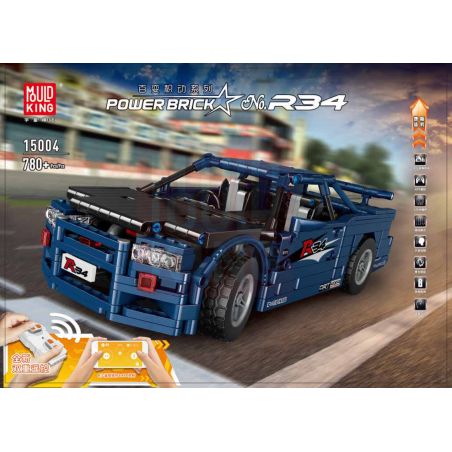 MouldKing 15004 Mould King 15004 non  NISSAN R34. bộ đồ chơi xếp lắp ráp ghép mô hình  NISSAN SKYLINE R34 GT-R Kỹ Thuật Công Nghệ Cao Mô Hình Phương Tiện 780 khối