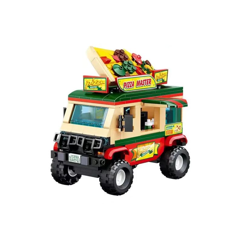 ACHKO 50053 non  PIZZA CAR. bộ đồ chơi xếp lắp ráp ghép mô hình PIZZA CART 362 khối