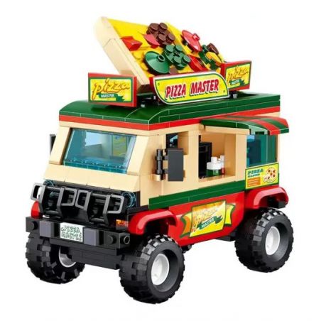 ACHKO 50053 non  PIZZA CAR. bộ đồ chơi xếp lắp ráp ghép mô hình PIZZA CART 362 khối