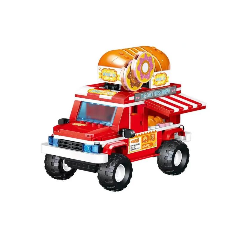 ACHKO 50052 non  VAN. bộ đồ chơi xếp lắp ráp ghép mô hình BREAD CART 356 khối