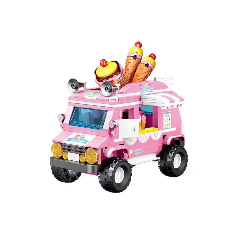 ACHKO 50051 non  KEM bộ đồ chơi xếp lắp ráp ghép mô hình ICECREAM CART 373 khối