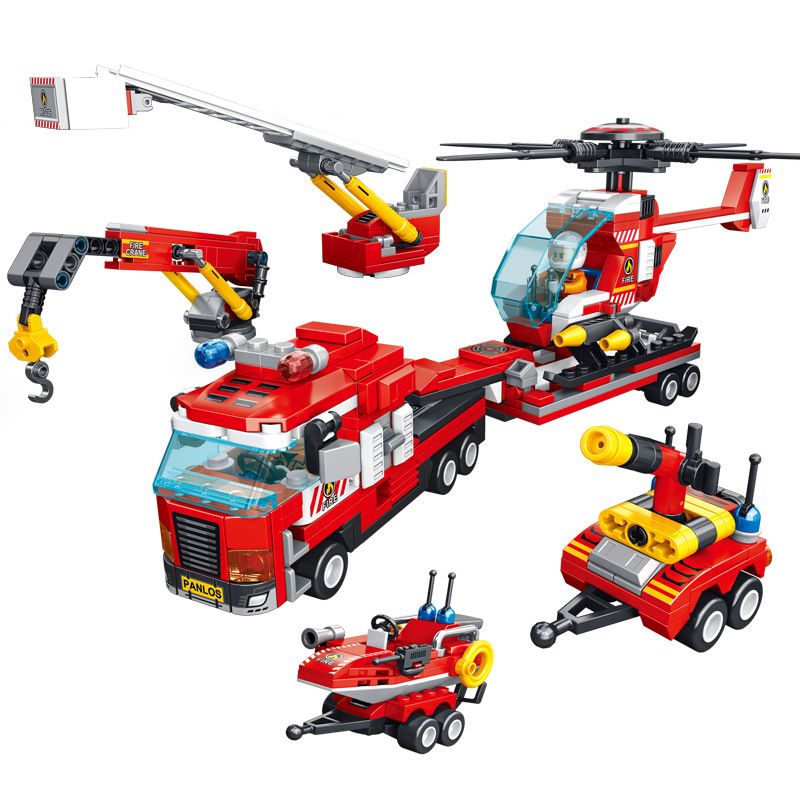 PanlosBrick 659007 Panlos Brick 659007 non  ĐỘI CỨU HỎA bộ đồ chơi xếp lắp ráp ghép mô hình 646 khối