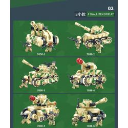 SX 7036 non  HELL TIGER COMMANDO 8 KẾT HỢP bộ đồ chơi xếp lắp ráp ghép mô hình Military Army Quân Sự Bộ Đội