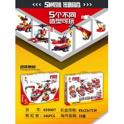 PanlosBrick 659007 Panlos Brick 659007 non  ĐỘI CỨU HỎA bộ đồ chơi xếp lắp ráp ghép mô hình 646 khối