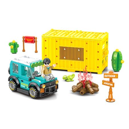 SEMBO WEKKI VIGGI 714509 non  THẾ GIỚI XE SANG BỮA TIỆC LỬA TRẠI bộ đồ chơi xếp lắp ráp ghép mô hình Speed Champions Racing Cars BONFIRE PARTY Đua Xe Công Thức 275 khối