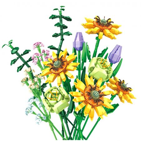 PanlosBrick 655007 Panlos Brick 655007 non  BÓ HOA bộ đồ chơi xếp lắp ráp ghép mô hình Flowers BOUQUET 881 khối