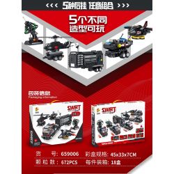PanlosBrick 659006 Panlos Brick 659006 non  ĐỘI CỨU HỘ SWAT bộ đồ chơi xếp lắp ráp ghép mô hình 672 khối