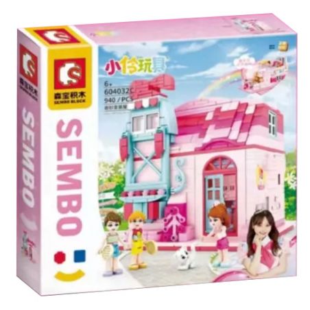 SEMBO 604032C non  NHÀ BIẾN TUYỆT VỜI bộ đồ chơi xếp lắp ráp ghép mô hình  Các Bạn Gái 940 khối