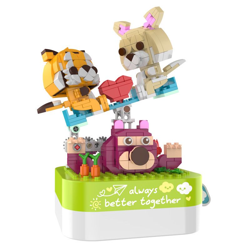 JAKI JK1606 1606 non  HỘP NHẠC BẬP BÊNH THÂN THIỆN bộ đồ chơi xếp lắp ráp ghép mô hình Creator DIY MUSIC BOX Sáng Tạo 378 khối