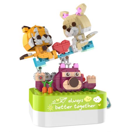 JAKI JK1606 1606 non  HỘP NHẠC BẬP BÊNH THÂN THIỆN bộ đồ chơi xếp lắp ráp ghép mô hình Creator DIY MUSIC BOX Sáng Tạo 378 khối