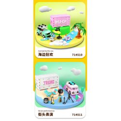 SEMBO WEKKI VIGGI 714508 non  THẾ GIỚI Ô TÔ BAN NHẠC HOANG DÃ bộ đồ chơi xếp lắp ráp ghép mô hình Speed Champions Racing Cars WILD BAND Đua Xe Công Thức 281 khối