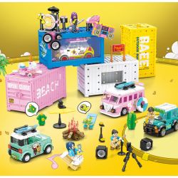 SEMBO WEKKI VIGGI 714508 non  THẾ GIỚI Ô TÔ BAN NHẠC HOANG DÃ bộ đồ chơi xếp lắp ráp ghép mô hình Speed Champions Racing Cars WILD BAND Đua Xe Công Thức 281 khối