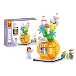 SEMBO 601612 601613 601614 601615 non  CHẾ ĐỘ XEM PHỐ MINI 4 PHONG CÁCH bộ đồ chơi xếp lắp ráp ghép mô hình Mini Modular Đường Phố Thu Nhỏ 1253 khối