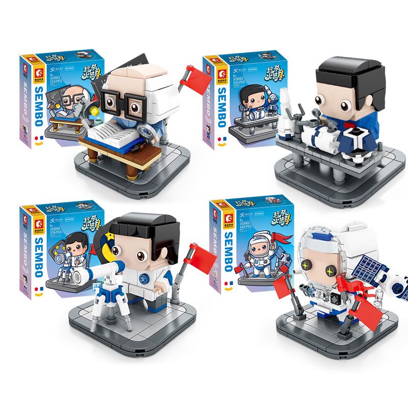 SEMBO 203062 203063 203064 203065 non  4 NHÀ KHOA HỌC PHI HÀNH GIA THƯỜNG PHỤC VỤ CÁC NGHIÊN CỨU bộ đồ chơi xếp lắp ráp ghép mô hình Military Army Quân Sự Bộ Đội 699 khối
