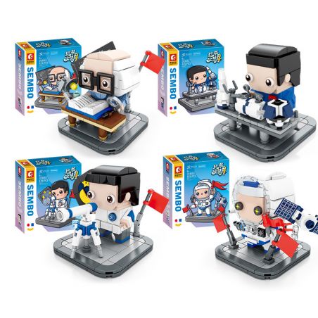 SEMBO 203062 203063 203064 203065 non  4 NHÀ KHOA HỌC PHI HÀNH GIA THƯỜNG PHỤC VỤ CÁC NGHIÊN CỨU bộ đồ chơi xếp lắp ráp ghép mô hình Military Army Quân Sự Bộ Đội 699 khối