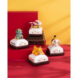 HAPPY BUILD SHINEYU XINYU GGWJ1258 1258 GGWJ1259 1259 GGWJ1260 1260 GGWJ1257 1257 non  HỘP BẢO QUẢN 4 LOẠI BAOYIN ZOJIRUSHI SHIYIN YUYIN bộ đồ chơi xếp lắp ráp ghép mô hình Forbidden City Stationery Văn Phòng Phẩm Tử Cấm Thành 2105 khối