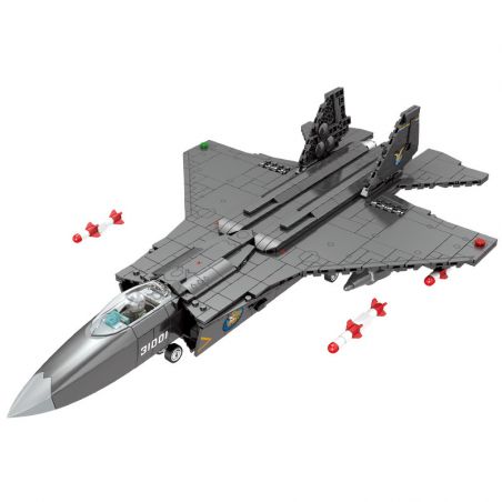 SEMBO 202150 non  MÁY BAY CHIẾN ĐẤU FC-31 bộ đồ chơi xếp lắp ráp ghép mô hình Military Army FC-31 FIGHTER AIRCRAFT Quân Sự Bộ Đội 980 khối