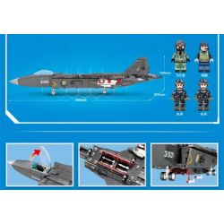 SEMBO 202150 non  MÁY BAY CHIẾN ĐẤU FC-31 bộ đồ chơi xếp lắp ráp ghép mô hình Military Army FC-31 FIGHTER AIRCRAFT Quân Sự Bộ Đội 980 khối