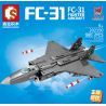 SEMBO 202150 non  MÁY BAY CHIẾN ĐẤU FC-31 bộ đồ chơi xếp lắp ráp ghép mô hình Military Army FC-31 FIGHTER AIRCRAFT Quân Sự Bộ Đội 980 khối