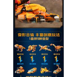 Enlighten 41311 Qman 41311 non  CỖ XE KHỦNG LONG BẠO CHÚA TẤN CÔNG ĐẶC BIỆT bộ đồ chơi xếp lắp ráp ghép mô hình Transformers Robot Đại Chiến Người Máy Biến Hình 988 khối