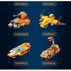 Enlighten 41311 Qman 41311 non  CỖ XE KHỦNG LONG BẠO CHÚA TẤN CÔNG ĐẶC BIỆT bộ đồ chơi xếp lắp ráp ghép mô hình Transformers Robot Đại Chiến Người Máy Biến Hình 988 khối