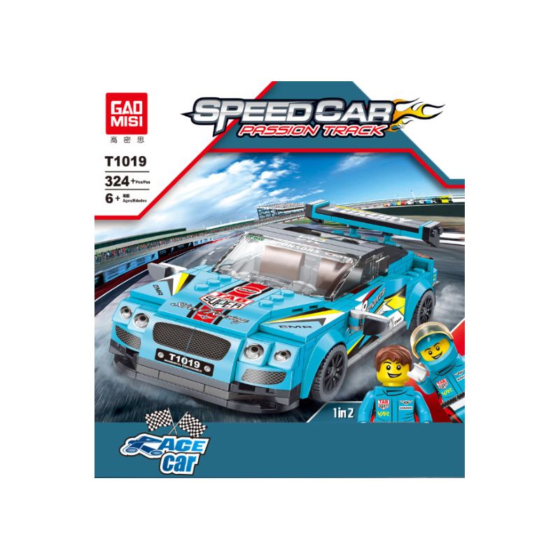 GAOMISI T1019 1019 non  BENTLEY GT3 bộ đồ chơi xếp lắp ráp ghép mô hình Speed Champions Racing Cars SPEED CAR PASSION TRACK Đua Xe Công Thức 324 khối