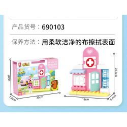 SEMBO 690103 non  TRUNG TÂM Y TẾ THÀNH PHỐ XIAOLING FUN bộ đồ chơi xếp lắp ráp ghép mô hình  Khối Lớn
