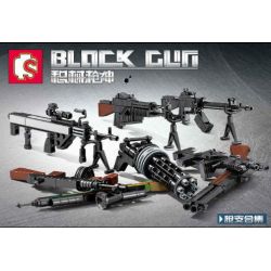 SEMBO 702031 702032 702033 702034 702035 702036 702037 702038 non  GUNSLINGER 8 MÔ HÌNH bộ đồ chơi xếp lắp ráp ghép mô hình BLOCK GUN Súng 45 khối