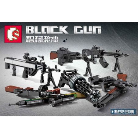 SEMBO 702031 702032 702033 702034 702035 702036 702037 702038 non  GUNSLINGER 8 MÔ HÌNH bộ đồ chơi xếp lắp ráp ghép mô hình BLOCK GUN Súng 45 khối