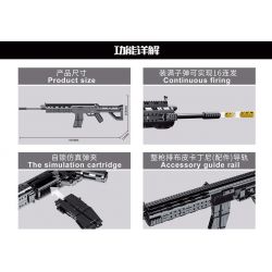 SEMBO 702991 non  SÚNG TRƯỜNG TẤN CÔNG KIỂU 19 bộ đồ chơi xếp lắp ráp ghép mô hình BLOCK GUN 1539 khối