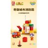 SEMBO 690102 non  TRẠM CỨU HỎA THÀNH PHỐ HÀI HƯỚC CỦA XIAOLING bộ đồ chơi xếp lắp ráp ghép mô hình City