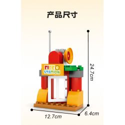 SEMBO 690102 non  TRẠM CỨU HỎA THÀNH PHỐ HÀI HƯỚC CỦA XIAOLING bộ đồ chơi xếp lắp ráp ghép mô hình City