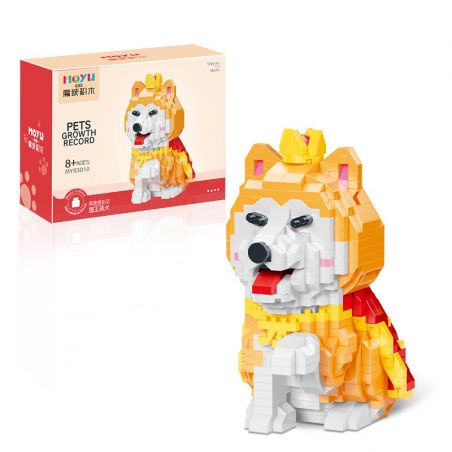 MOYU BLOCK MY93010 93010 non  VUA SHIBA INU bộ đồ chơi xếp lắp ráp ghép mô hình PETS GROWTH RECORD 933 khối