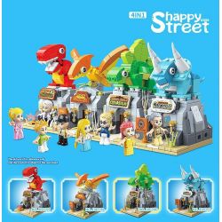 QuanGuan 100200 Quan Guan 100200 non  BẢO TÀNG KHỦNG LONG STEGOSAURUS bộ đồ chơi xếp lắp ráp ghép mô hình Dino Museum HAPPY STREET 276 khối