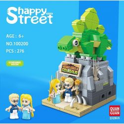 QuanGuan 100200 Quan Guan 100200 non  BẢO TÀNG KHỦNG LONG STEGOSAURUS bộ đồ chơi xếp lắp ráp ghép mô hình Dino Museum HAPPY STREET 276 khối