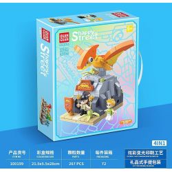QuanGuan 100199 Quan Guan 100199 non  THẰN LẰN BAY bộ đồ chơi xếp lắp ráp ghép mô hình Dino Museum HAPPY STREET Bảo Tàng Khủng Long 267 khối