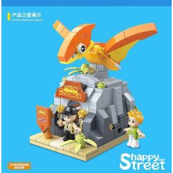 QuanGuan 100199 Quan Guan 100199 non  THẰN LẰN BAY bộ đồ chơi xếp lắp ráp ghép mô hình Dino Museum HAPPY STREET Bảo Tàng Khủng Long 267 khối