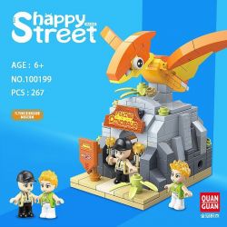 QuanGuan 100199 Quan Guan 100199 non  THẰN LẰN BAY bộ đồ chơi xếp lắp ráp ghép mô hình Dino Museum HAPPY STREET Bảo Tàng Khủng Long 267 khối